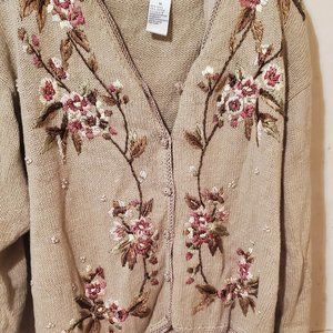 beautiful lise j. button up sweater size medium